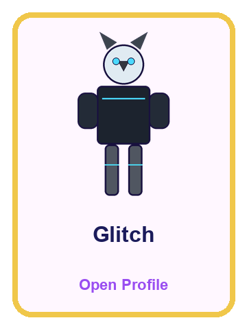 Glitch profile card
